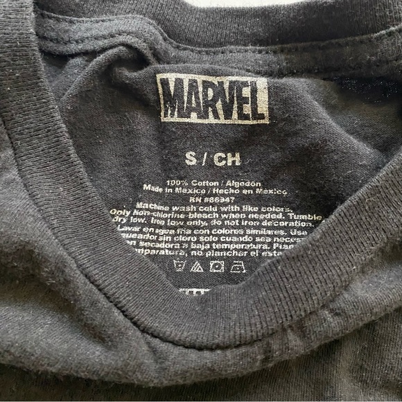 Marvel Heroes Vintage Cropped Black Tee size S - Picture 4 of 5